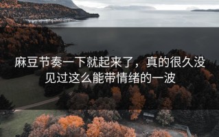 麻豆节奏一下就起来了，真的很久没见过这么能带情绪的一波