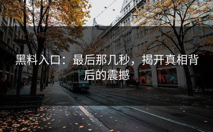 黑料入口:最后那几秒,揭开真相背后的震撼-第1张图片-p站助手短视频 - p站搬运工影视网 黑料入口:最后那几秒,揭开真相背后的震撼-第1张图片-p站助手短视频 - p站搬运工影视网