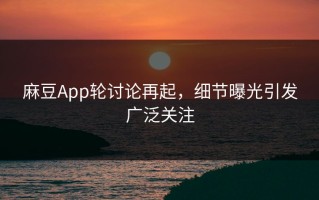 麻豆App轮讨论再起，细节曝光引发广泛关注